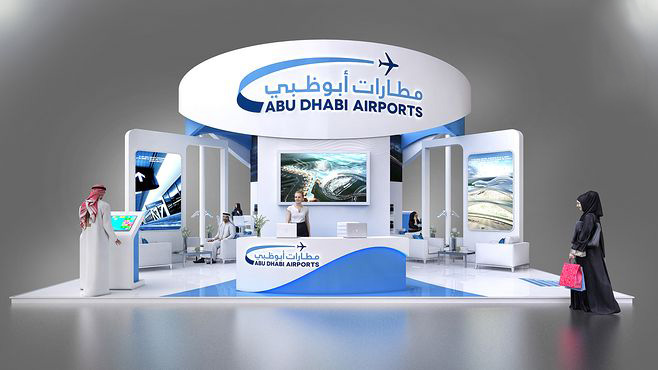 北京展位布置-ABU DHABI AIRPORTS-航空展展会设计|航空展展位搭建