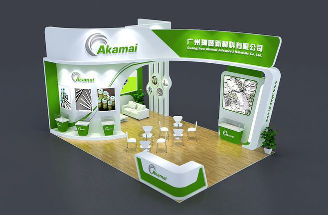 上海展会会展搭建设计-Akamai-材料展台布置