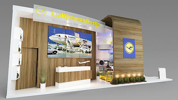 西安展览展台装修-Lufthansa Cargo-航空展会搭建