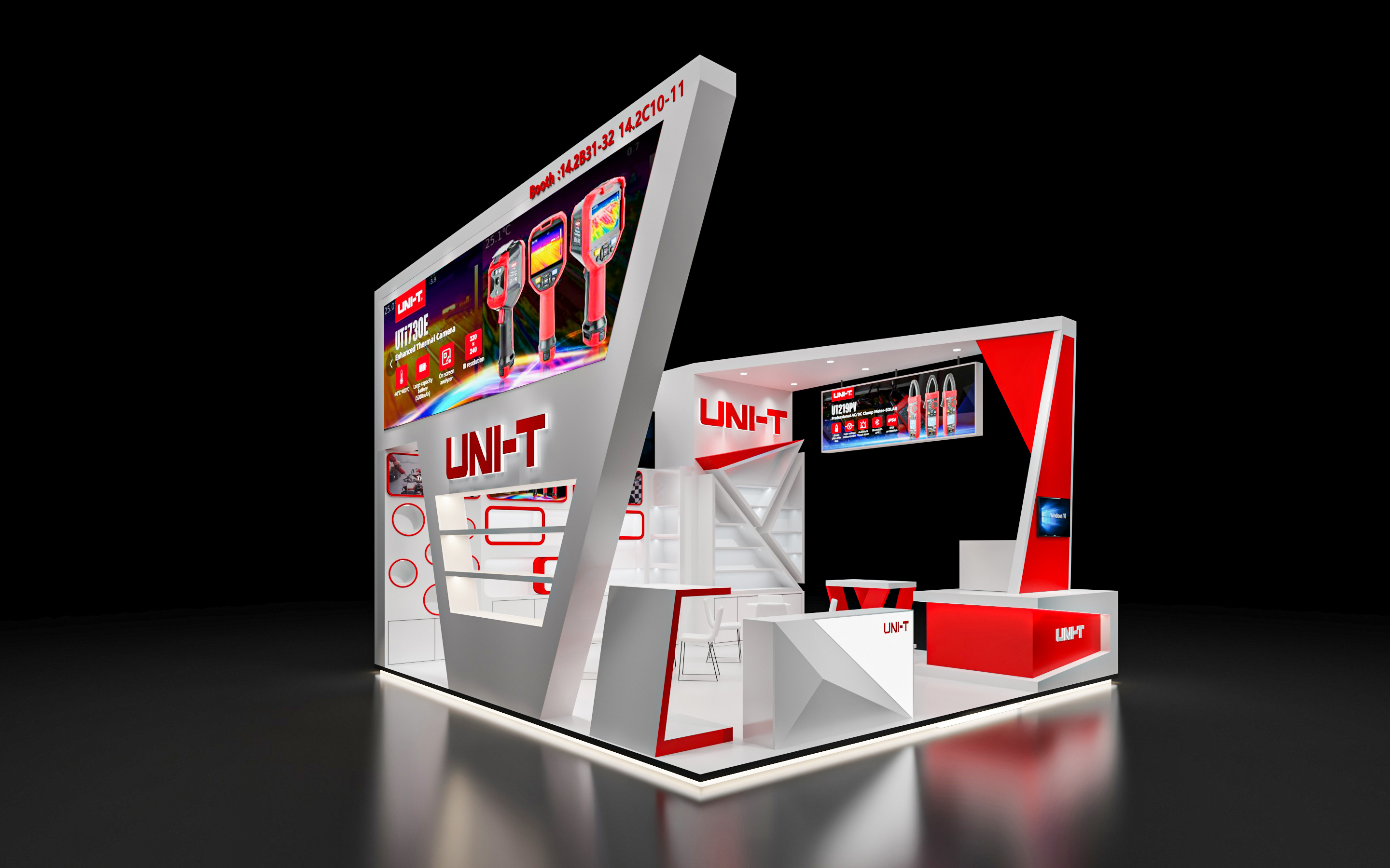 广交会布置效果图片-优利德科技（UNI-T）展台侧面