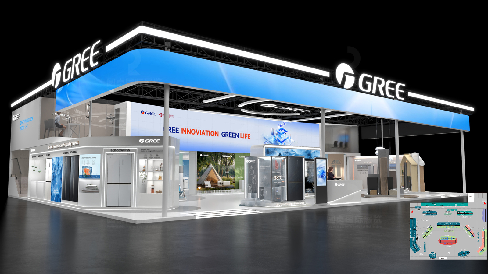 广交会双层展厅设计搭建效果图片