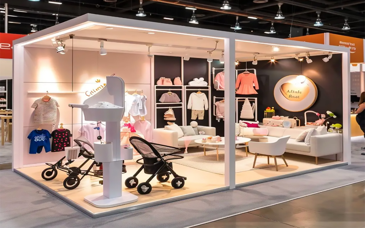通过暖光提升母婴用品展位搭建设计的亲和力